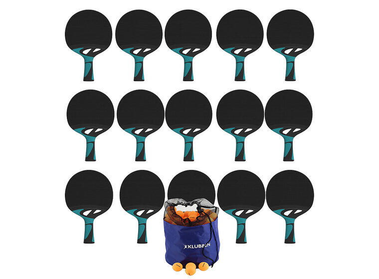 Bordtennisset Tacteo 30 Outdoor Paket 12 st racketar - 144 orange bollar