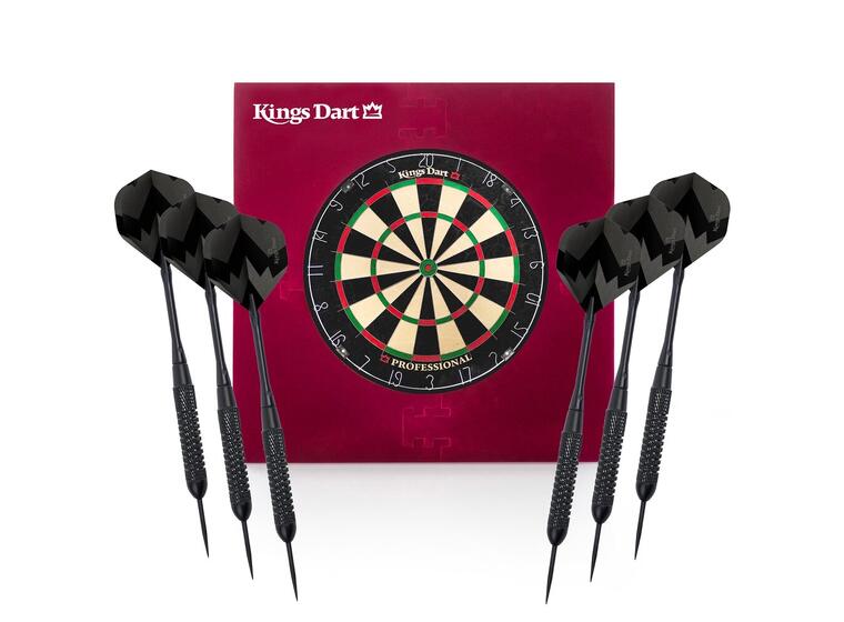 Darttavla Kings Dart First 2.0 Vita tal Dart | Surround Skydsring | 6 pilar 
