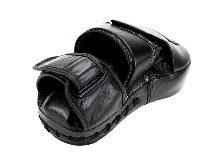 Super Pro boxing pads “Long Curved” 34 x 21 x 6 cm | 700 gram | Svar/ vit 