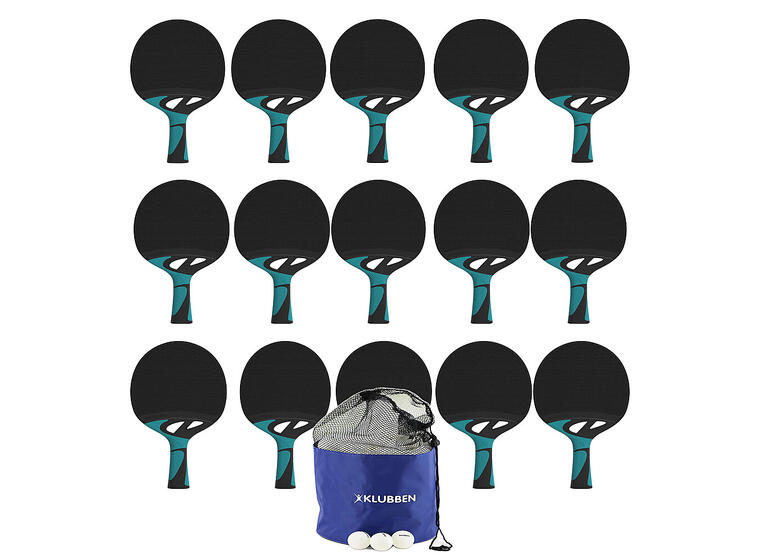 Bordtennisset Tacteo 30 Outdoor Paket Utomhusracketar 12 st | 144 vita bollar