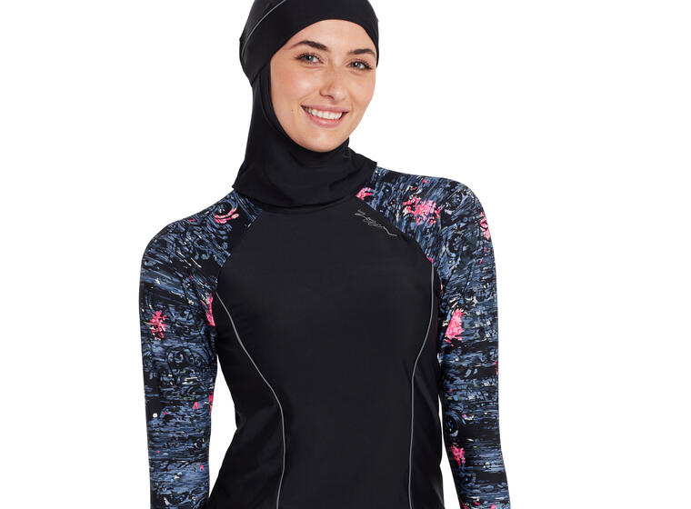 Dusk Modesty Suit Side Cut Burkini 42 Zoggs | Svart/Flerfärgad | Elastomax 