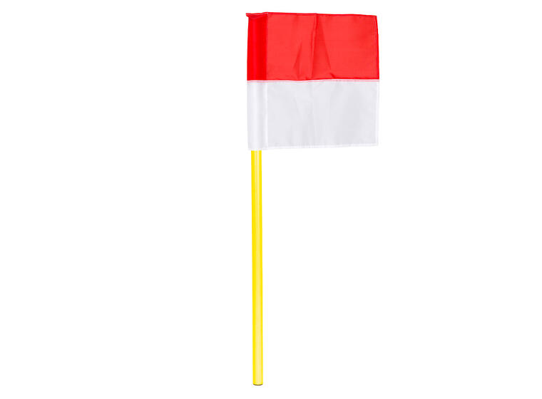 Hörnstolpar med flagg Allround 6 gula stolpar med rödvita flaggor 