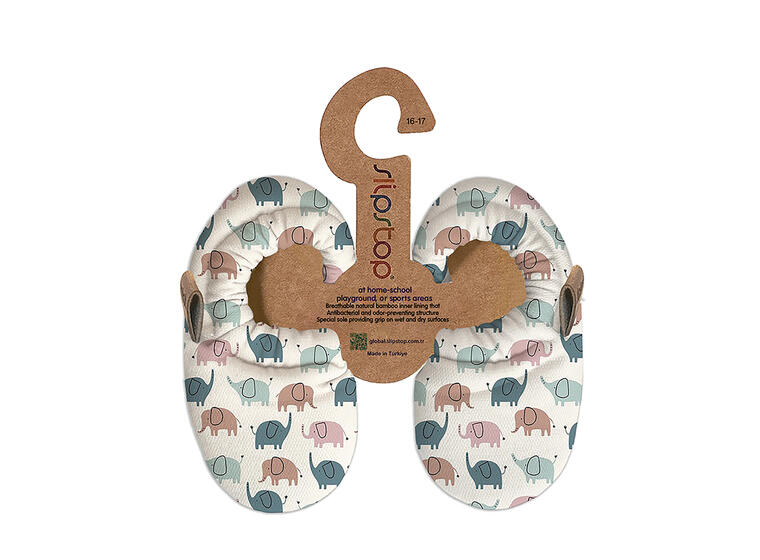 Slipstop Bootie Elefant 24-36 Mnd Flexibel toffel med halkskydd 