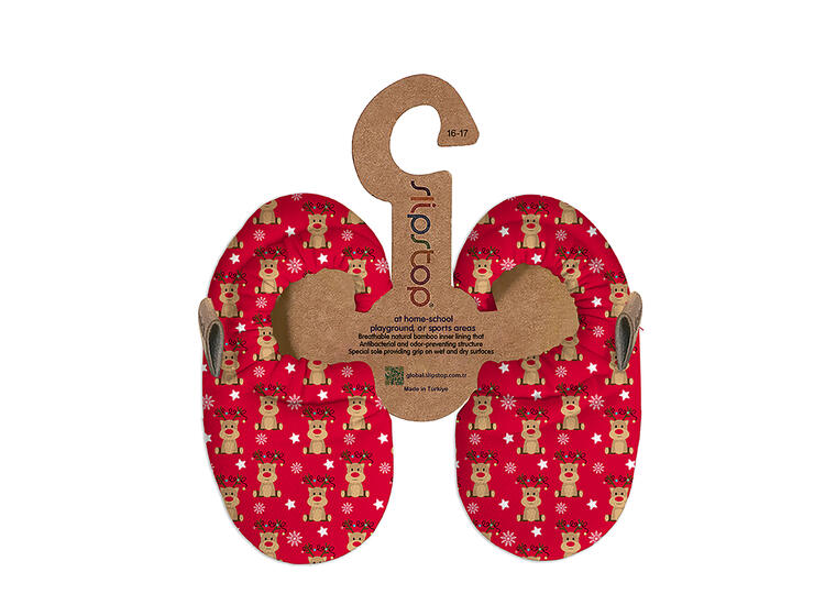 Slipstop Bootie Rudolph 12-18 Mnd Flexibel toffel med halkskydd 