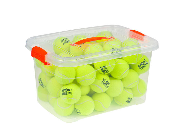 Tennisbollar i förvaringslåda Bollar för skola och förening 