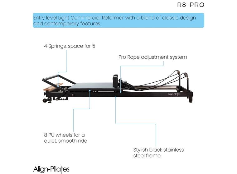 Pilates Reformer R8 Pro | Vit Pilatesbänk | Privatbruk 