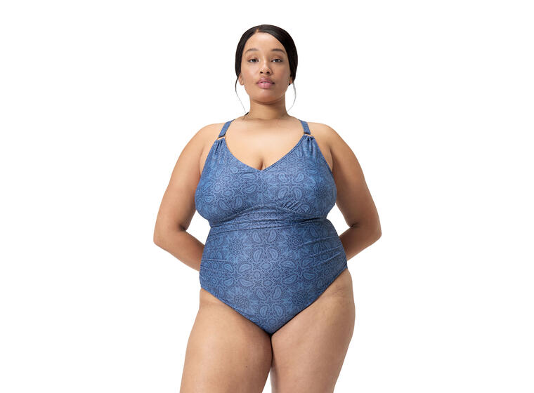 V Neck Shaping Plus Size Baddräkt 46 Speedo | Blå | BodyFit Rec 