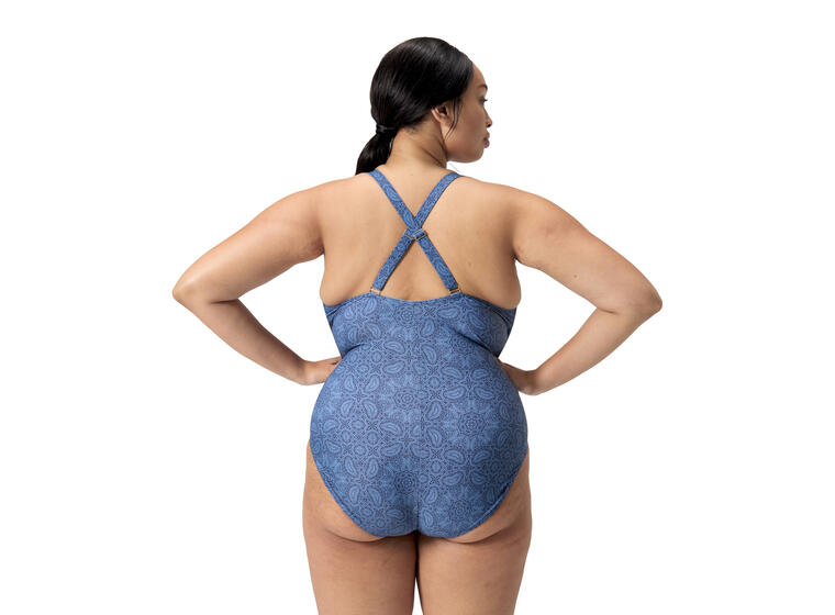V Neck Shaping Plus Size Baddräkt 46 Speedo | Blå | BodyFit Rec 