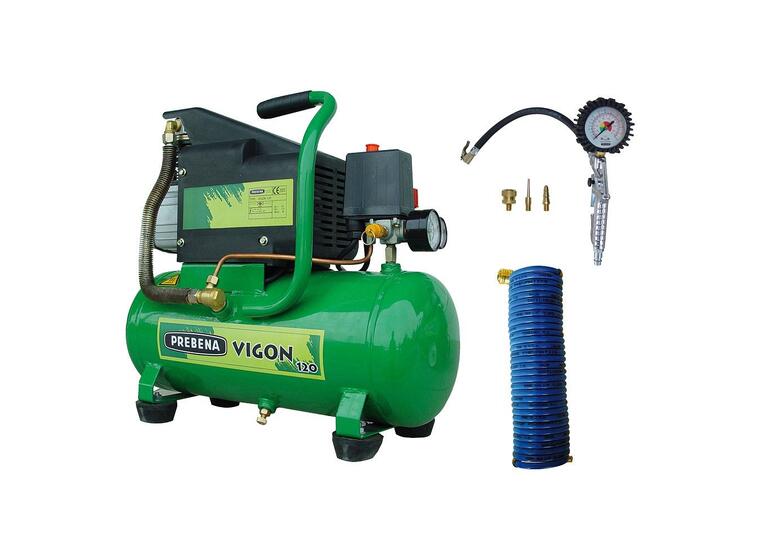 Kompressor Vigon 120 med tryckbehållare 1100W | 8 bar | 85 l/min 