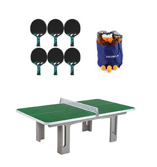 Bordtennispaket Utomhus Betongbord, nät, racket och bollar