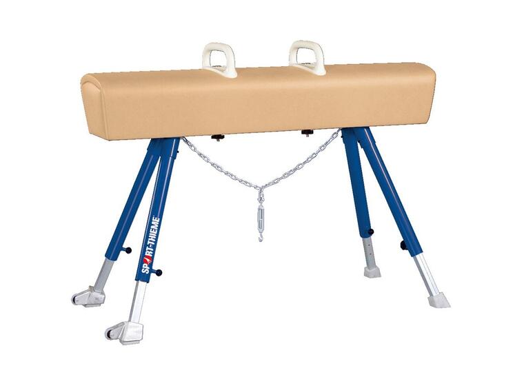 Bygelhäst med äkta läderklädsel 160 cm Metallben med höjdjustering 