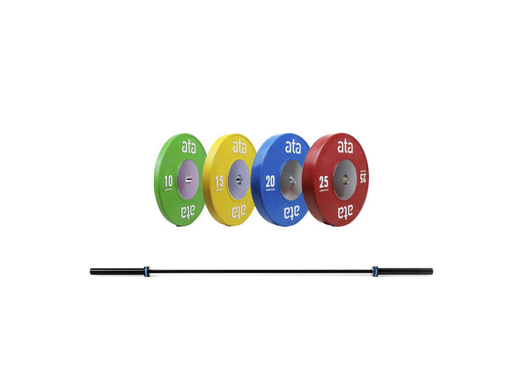 Viktset ata 140 kg+ 15kg Skivstång 2 av varje | 10-15-20-25 kg 