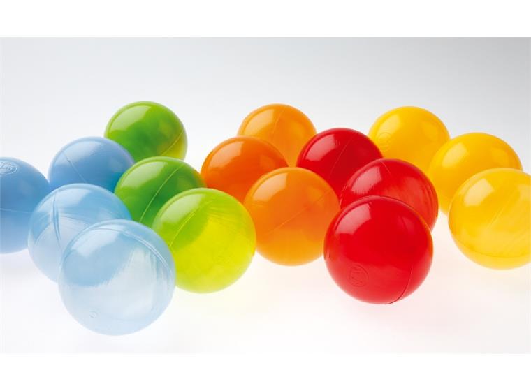 Bollar till bollhav | 8,5cm | 250 stk Genomskinlig Röd 