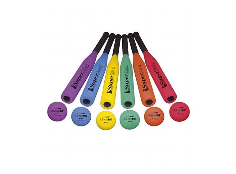 Bonkerball Mjuka brännbollsrack 6 rack 69 cm | 6 mjuka bollar 9 cm