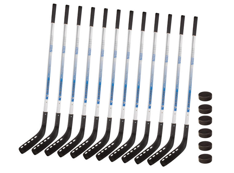 Ishockeyklubbor Nijdam®, 110 cm12 st. 12 st klubbor | 6 puckar 