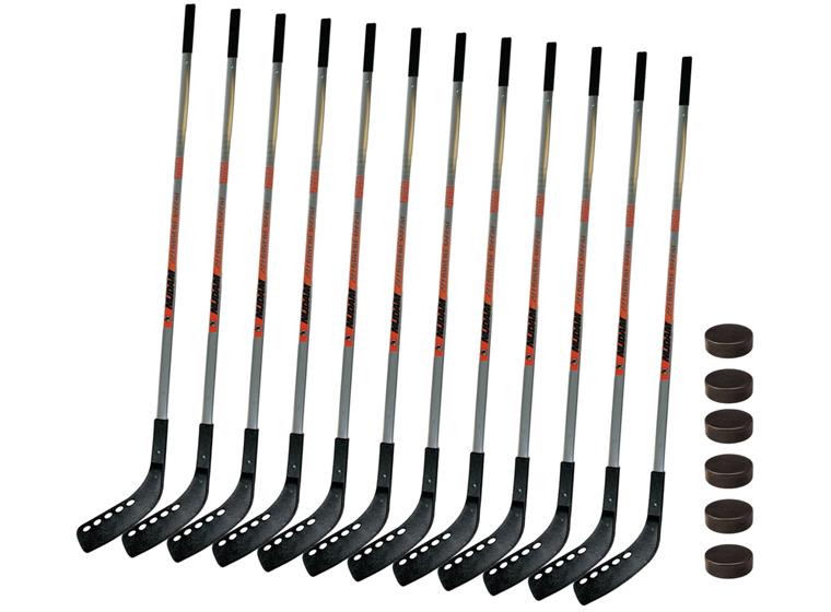 Ishockeyklubbor Nijdam®, 135 cm12 st. 12 st klubbor | 6 puckar