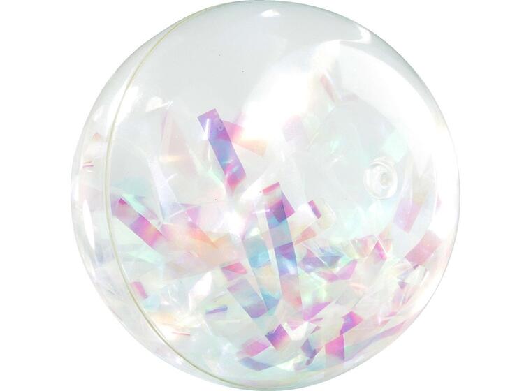 Regnbågsboll Diamant 10 cm Vattenfylld och glittrande boll 