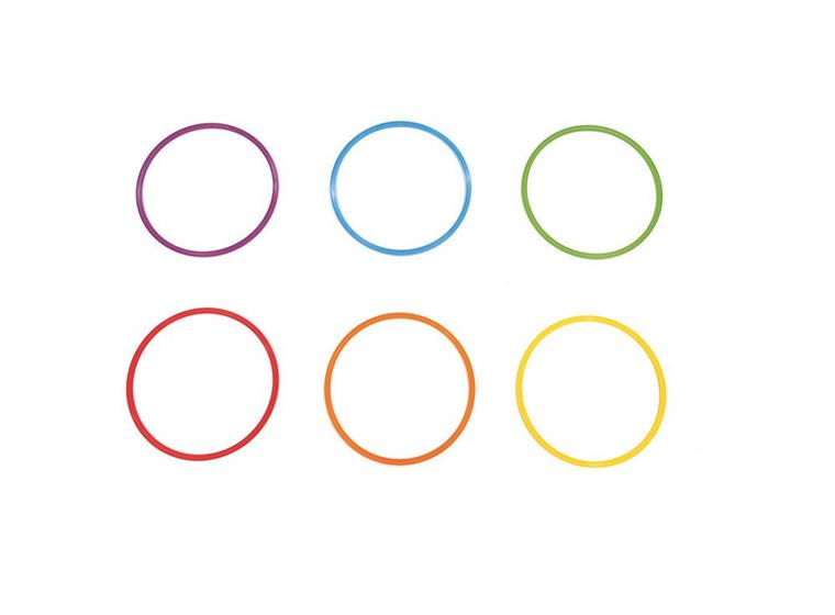 Koordinationsringar 50 cm Set med 6 platta ringar i olika färger