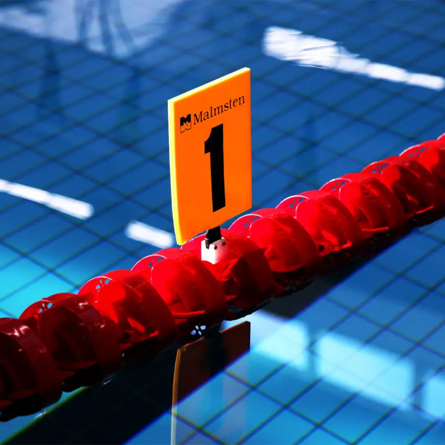 Skylt för simlinor Nummerskylt för simbanor 