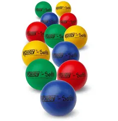 Softball Volley Softi set | 12 st. Skumbollar i 4 färger - diameter 16 cm