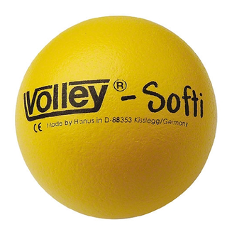Softboll Volley Skumboll gul Diameter 16 cm - med plastöverdrag