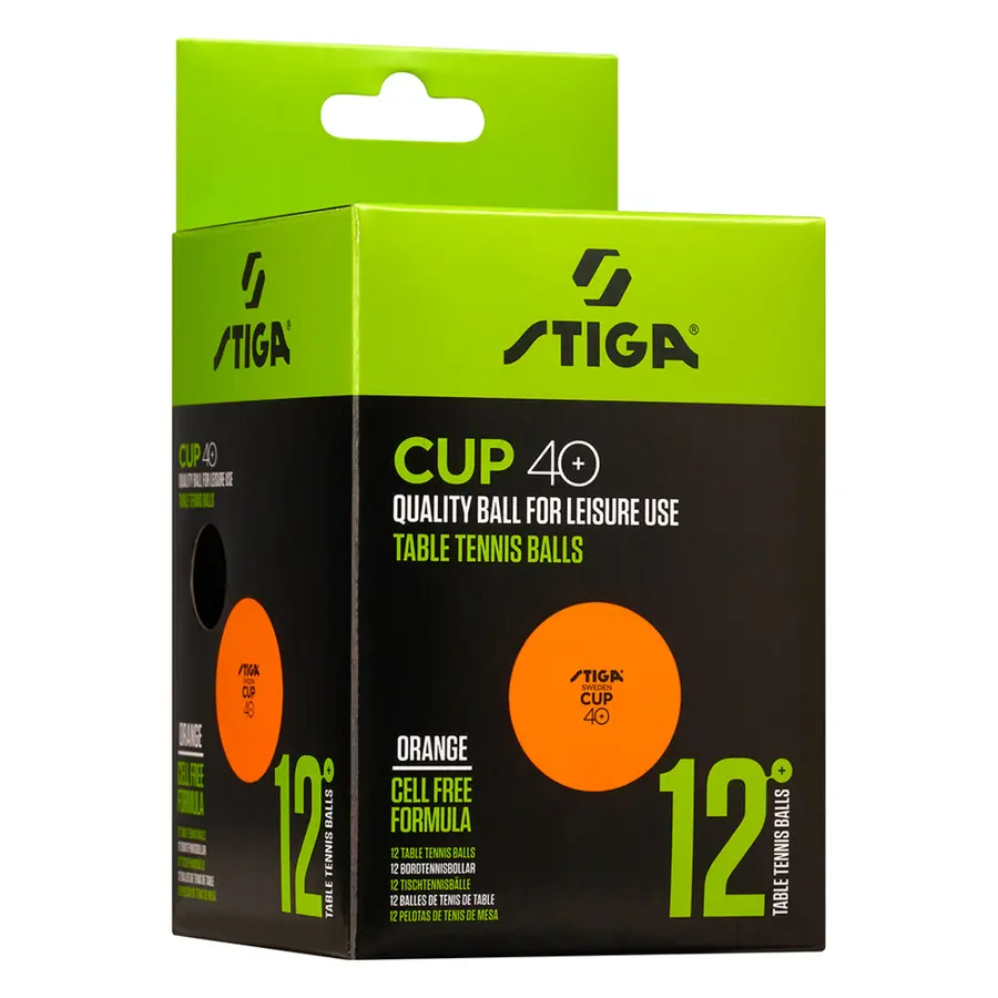 Bordtennisballer Stiga Cup Oransje 12 stk | Trenings- og fritidsball 