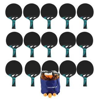 Bordtennisset Tacteo 30 Outdoor Paket 12 st racketar - 144 orange bollar