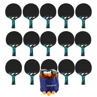 Bordtennisset Tacteo 30 Outdoor Paket 12 st racketar - 144 orange bollar