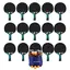 Bordtennisset Tacteo 30 Outdoor Paket 12 st racketar - 144 orange bollar