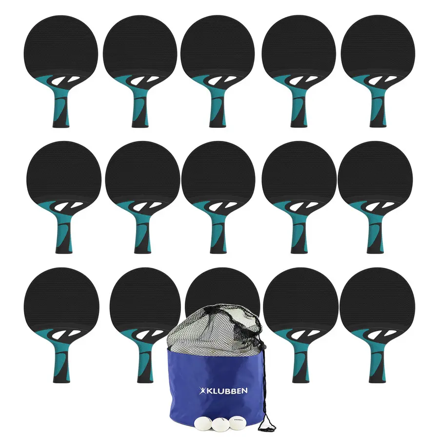 Bordtennisset Tacteo 30 Outdoor Paket Utomhusracketar 12 st | 144 vita bollar 