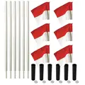 Hörnstolpar böjbara med flaggor rödvit 6 stolpar| 6 flaggor| 6 markhylsor