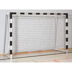 Handbollsm&#229;l inomhus 3 x 2 m Sammanskruvade h&#246;rn Svart Silver