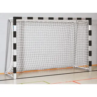Handbollsm&#229;l inomhus 3 x 2 m Sammanskruvade h&#246;rn Svart Silver