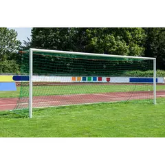 Fotbollsmål 11 manna 7,32x2,44 m Oval profil | Silver| med markhylsor