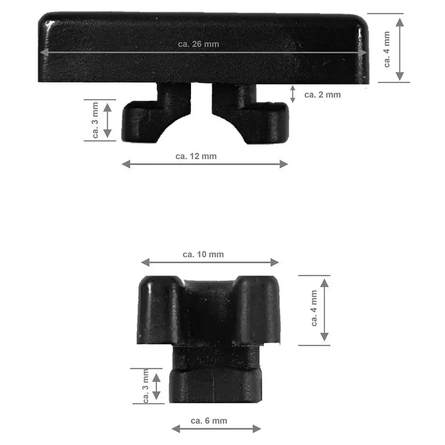 Nätkrok i plast för målburar 1 st 26x10x4 mm - Svart 