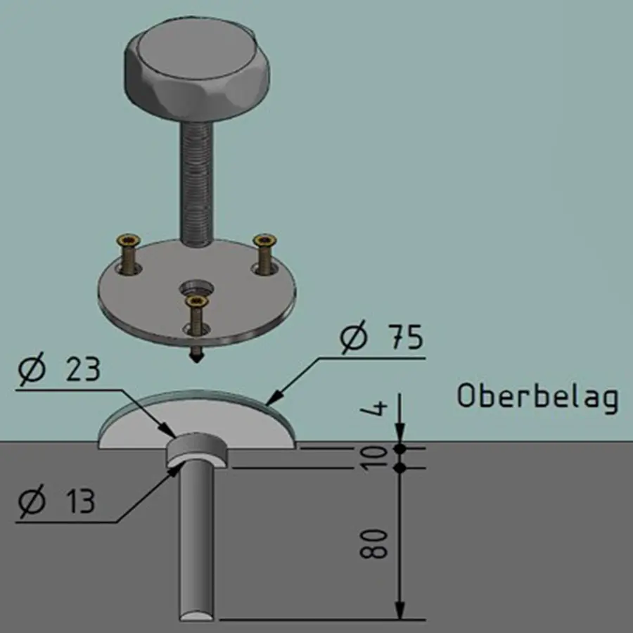 handbollsmål golvfästen Golvförankring set 4 st. 