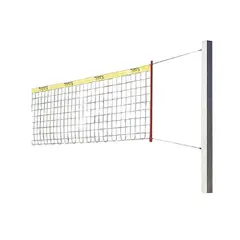 Beachvolleybollnät Stabil 150 x 150 mm Polstrede stolper i stål, nett av vaier.