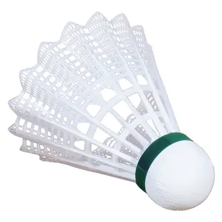 Badmintonboll Shuttle 1000 - 6 st Vit med gr&#246;n ring - l&#229;ngsam