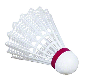 Badmintonboll Shuttle 1000 - 6 st Vit med röd ring - snabb hastighet
