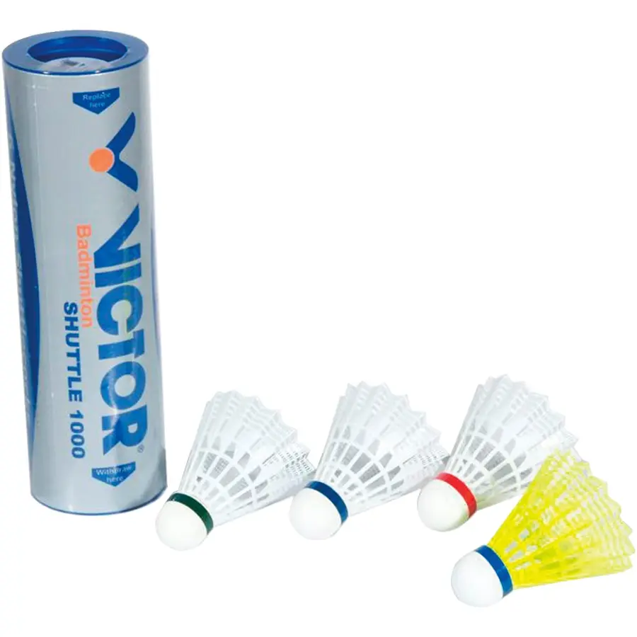Badmintonboll Shuttle 1000 - 6 st Vit med röd ring - snabb hastighet 