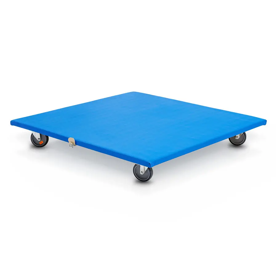 Reivo mattset med vagn | 12 st mattor 100x100x6 cm | 3 st röd, blå gula gröna 