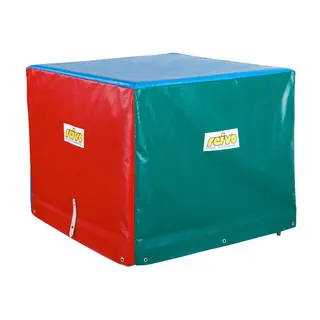 Reivo mattset med vagn | 12 st mattor 100x100x6 cm | 3 st röd, blå gula gröna