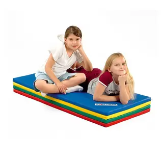 Vikbar gymnastikmatta 240x120x3 cm | Bl&#229; Gul R&#246;d Gr&#246;n