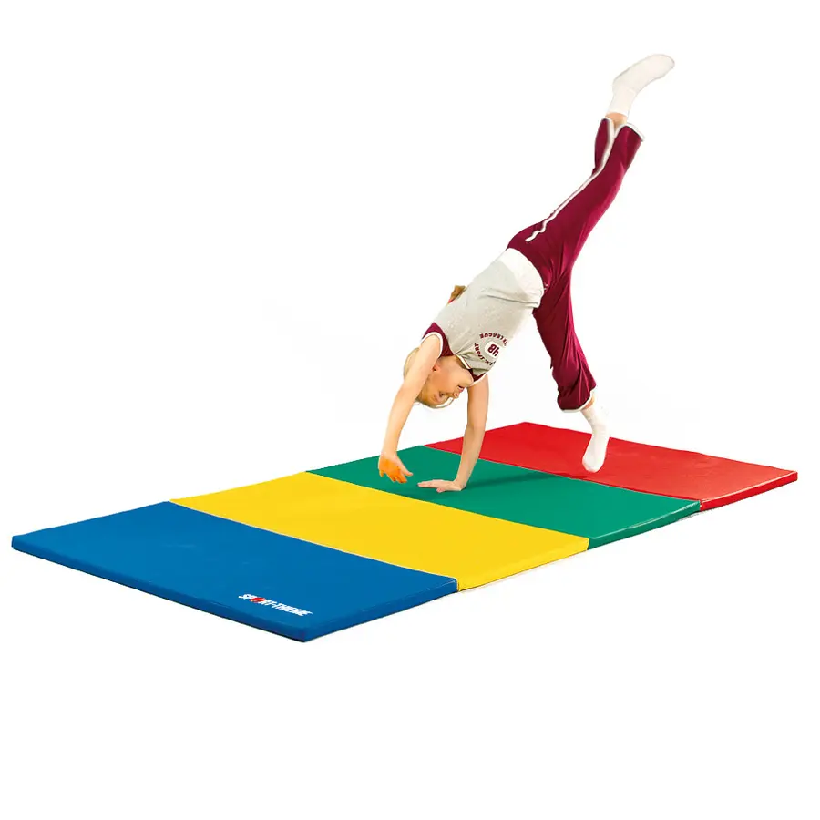 Vikbar gymnastikmatta 240x120x3 cm | Blå Gul Röd Grön 