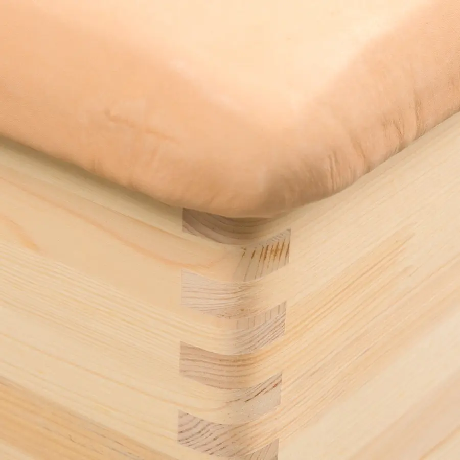 Pallplint  | Plyobox med lädertopp TÜV/GS certifierad | 70 x 50 x 40 cm 