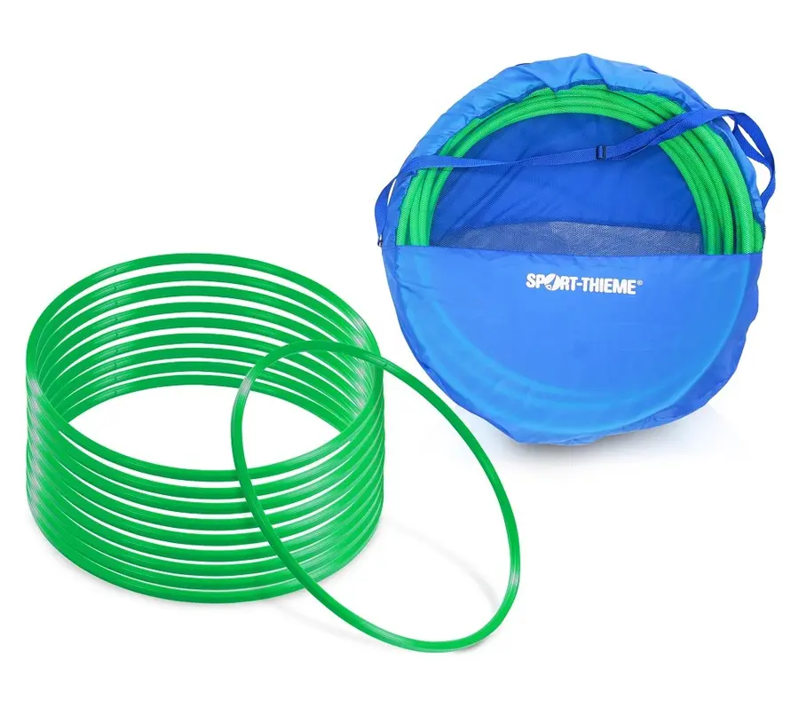 Gymnastikkringer Pvc 60 cm | Grønn 60 cm | 10 stk med oppbevaringsbag 