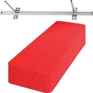 Set Fit & Fun mattor - röd 10 träningsmattor och väggstativ