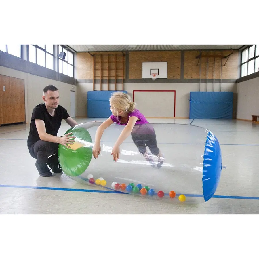 Terapirulle Airkraft med baller 45 cm gjennomsiktig og luftfylt pølle 