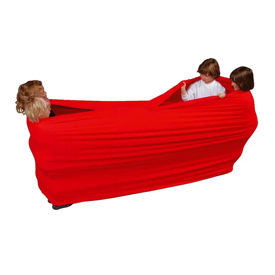 Rondoduk 140 cm | 4 m Elastisk duk för grupplekar | Röd 