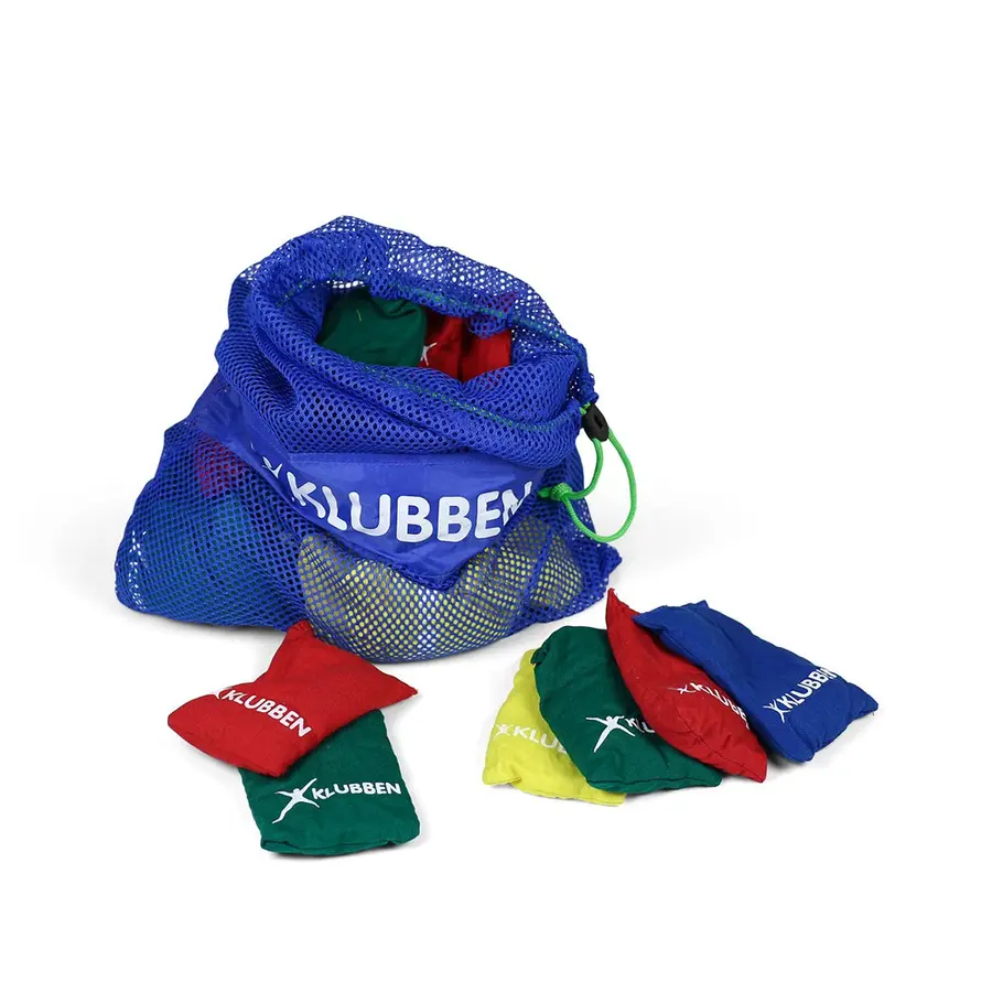 Erteposer i nett (32 stk) Bag med 32 stk erteposer i fire farger 